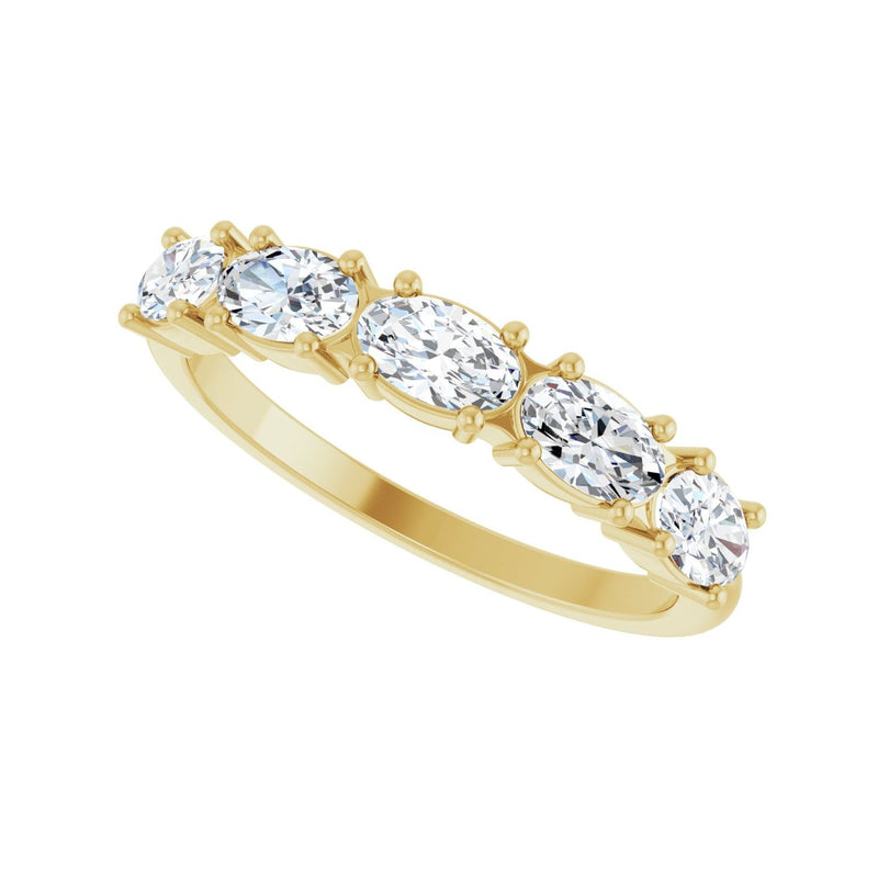 1 1/4 ct tw Five-Stone Lab Grown Anniversary Band in 14K White Go... - view 5