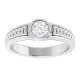 The Cedar — Celtic-Inspired Solitaire Wedding Band - view 3