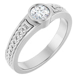 The Cedar — Celtic-Inspired Solitaire Wedding Band - view 1