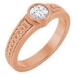 The Cedar — Celtic-Inspired Solitaire Wedding Band — Rose Gold