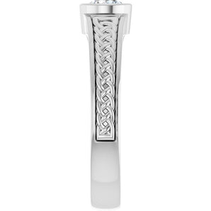 The Cedar — Celtic-Inspired Solitaire Wedding Band - view 4