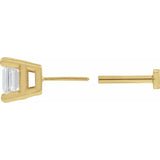 1 ct tw Emerald Lab Grown Diamond Stud Earrings in 14K White Gold...