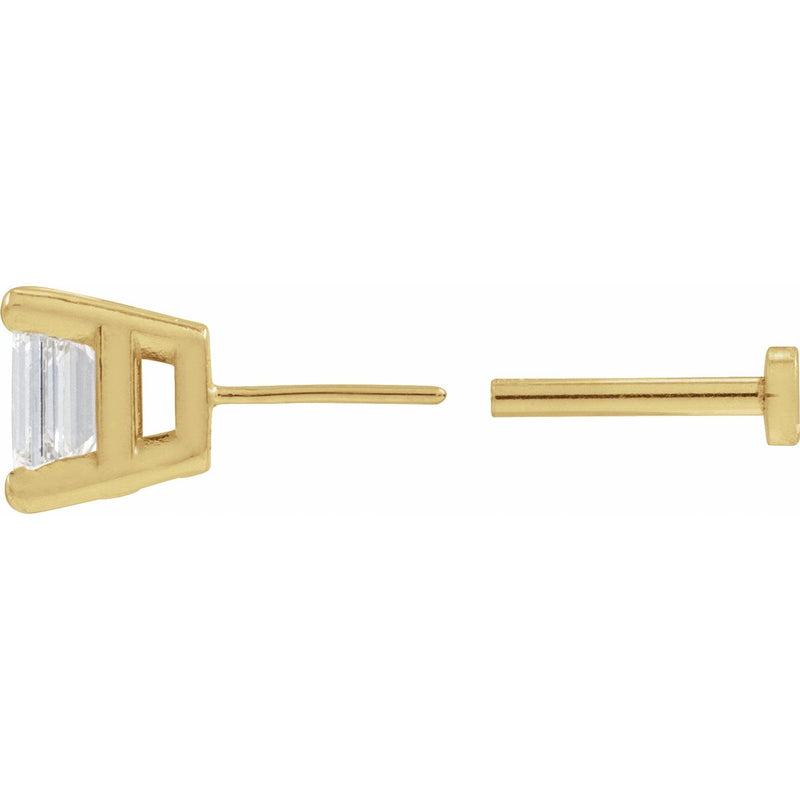 1 ct tw Emerald Lab Grown Diamond Stud Earrings in 14K White Gold...