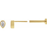 5 ct tw Pear Lab Grown Diamond Bezel Stud Earrings in 14K White G...