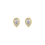 5 ct tw Pear Lab Grown Diamond Bezel Stud Earrings in 14K White G... - view 2