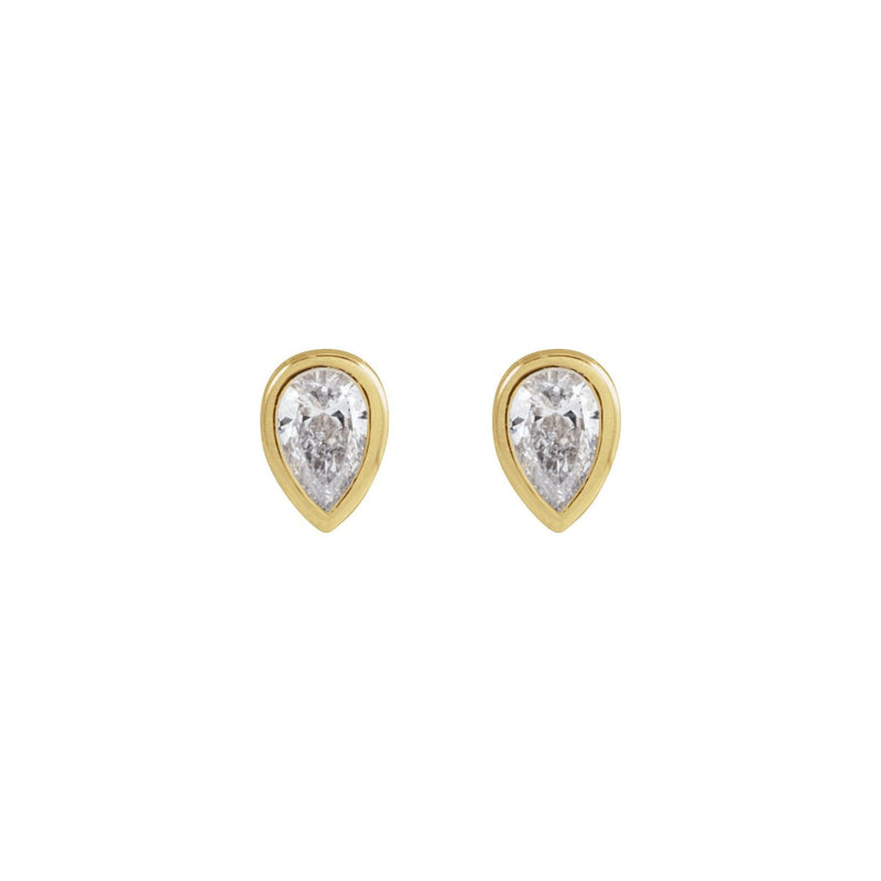 5 ct tw Pear Lab Grown Diamond Bezel Stud Earrings in 14K White G... - view 2