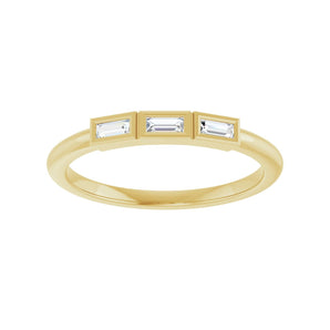 1/10 ct tw Three-Stone Lab Grown Anniversary Band in 14K White Go... - view 3