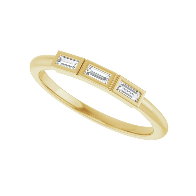 1/10 ct tw Three-Stone Lab Grown Anniversary Band in 14K White Go... - view 5