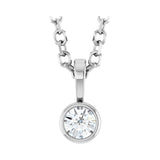 6 ct tw Solitaire Bezel Lab Grown Diamond Necklace in 14K White G...
