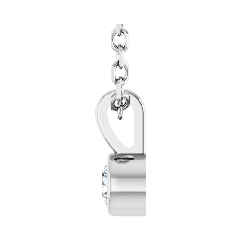 6 ct tw Solitaire Bezel Lab Grown Diamond Necklace in 14K White G... - view 3