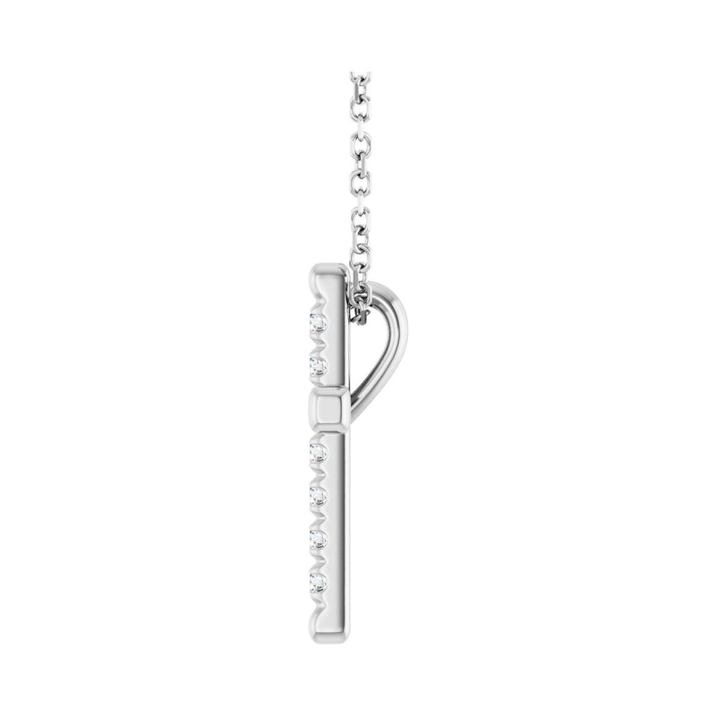 1 ct tw Cross Lab Grown Diamond Necklace in 14K White Gold (18")... - view 3