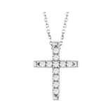 1 ct tw Cross Lab Grown Diamond Necklace in 14K White Gold (18")...