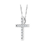 1 ct tw Cross Lab Grown Diamond Necklace in 14K White Gold (18")... - view 2