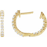 1 ct tw Round Lab Grown Diamond Hoop Earrings in 14K White Gold... - view 4