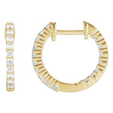 1 ct tw Round Lab Grown Diamond Hoop Earrings in 14K White Gold...