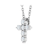 1 ct tw Accented Cross Lab Grown Diamond Necklace in 14K White Go... - view 2