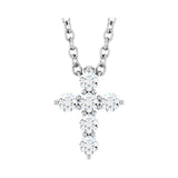 1 ct tw Accented Cross Lab Grown Diamond Necklace in 14K White Go...