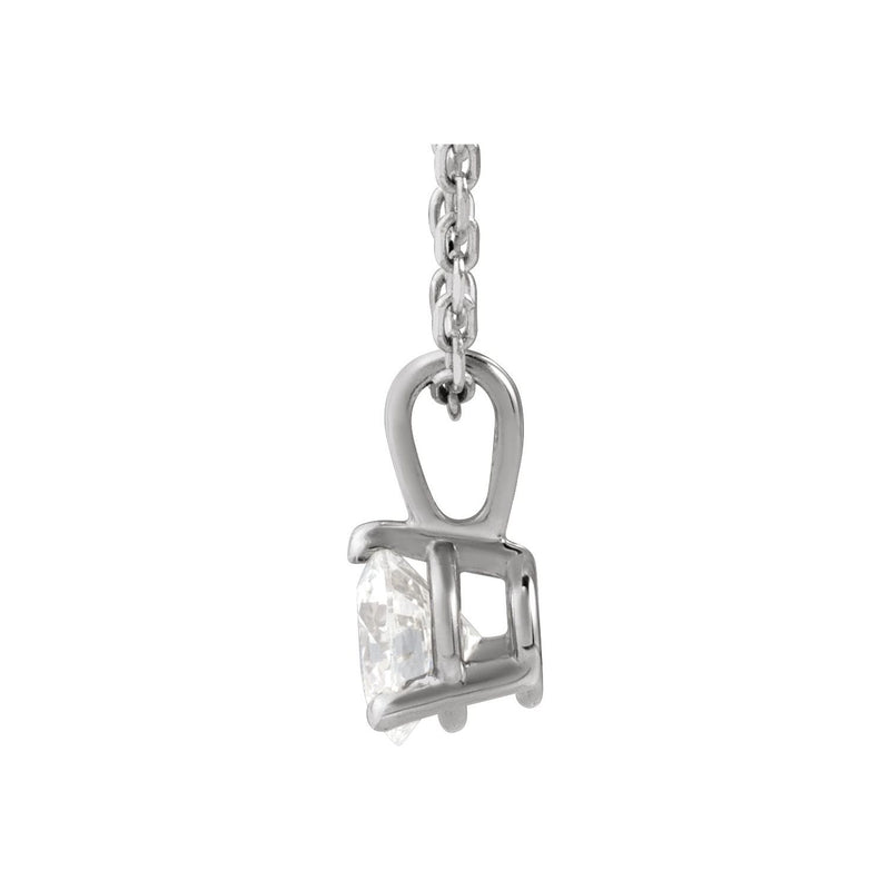 1 ct tw Solitaire Lab Grown Diamond Necklace in 14K White Gold (1... - view 2