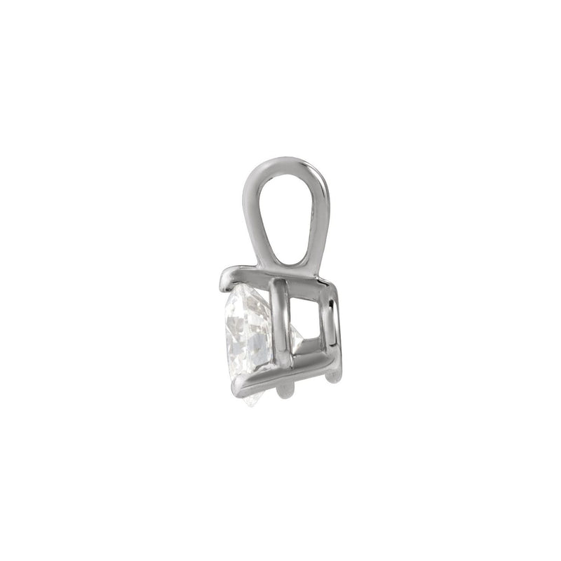 1 ct Round Lab Grown Diamond Solitaire Pendant in 14K White Gold... - view 2