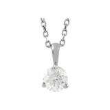 1 ct tw Solitaire Lab Grown Diamond Necklace in 14K White Gold (1...