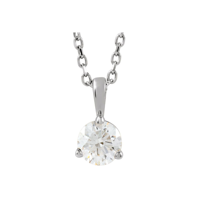 1 ct tw Solitaire Lab Grown Diamond Necklace in 14K White Gold (1...