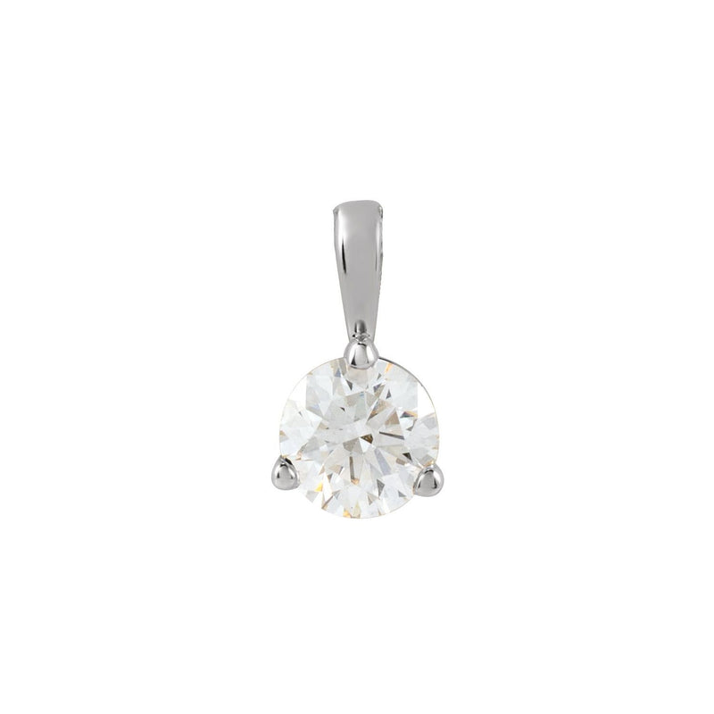 1 ct Round Lab Grown Diamond Solitaire Pendant in 14K White Gold...