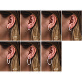1 ct tw Round Lab Grown Diamond Hoop Earrings in 14K White Gold... - view 5