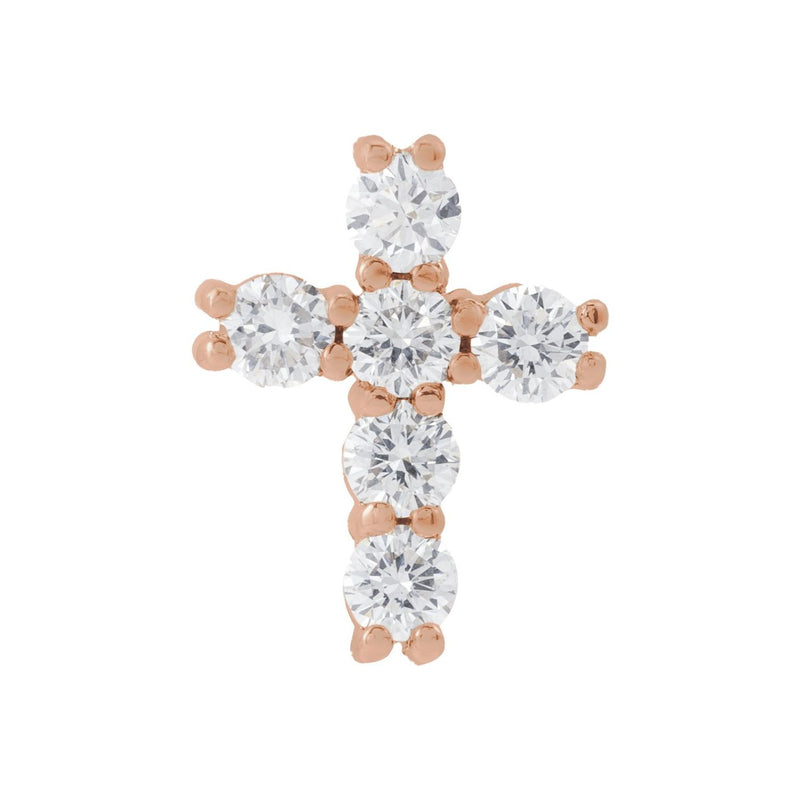1 1/6 ct Round Lab Grown Diamond Cross Pendant in 14K White Gold...
