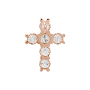 1 1/6 ct Round Lab Grown Diamond Cross Pendant in 14K White Gold... - view 3