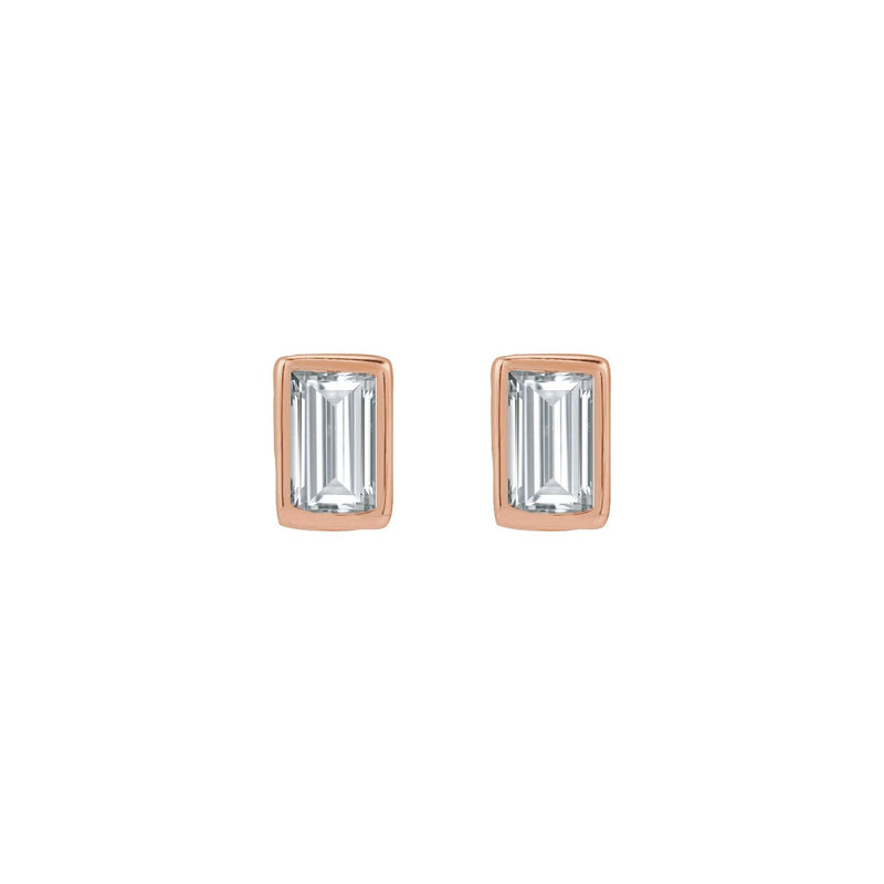 3 ct tw Straight Baguette Lab Grown Diamond Bezel Stud Earrings i... - view 2