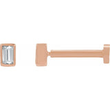 The Quenby — Straight Baguette Bezel Stud Earrings - Yellow
