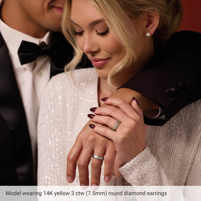1 ct tw Round Lab Grown Diamond Stud Earrings in 14K White Gold... - view 5