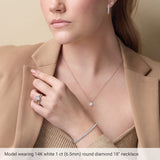 1 ct tw Solitaire Lab Grown Diamond Necklace in 14K White Gold (1... - view 5