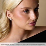 1 ct tw Round Lab Grown Diamond Stud Earrings in 14K White Gold... - view 3