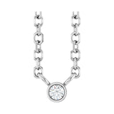 15 ct tw Solitaire Bezel Lab Grown Diamond Necklace in 14K White ...