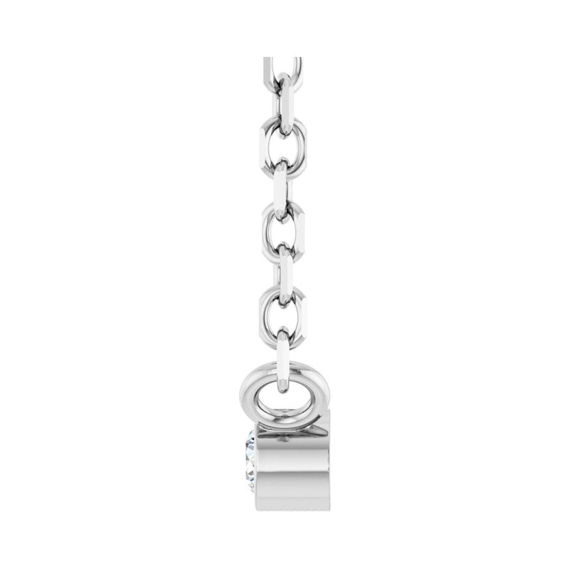 15 ct tw Solitaire Bezel Lab Grown Diamond Necklace in 14K White ... - view 3