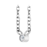 15 ct tw Solitaire Bezel Lab Grown Diamond Necklace in 14K White ... - view 2