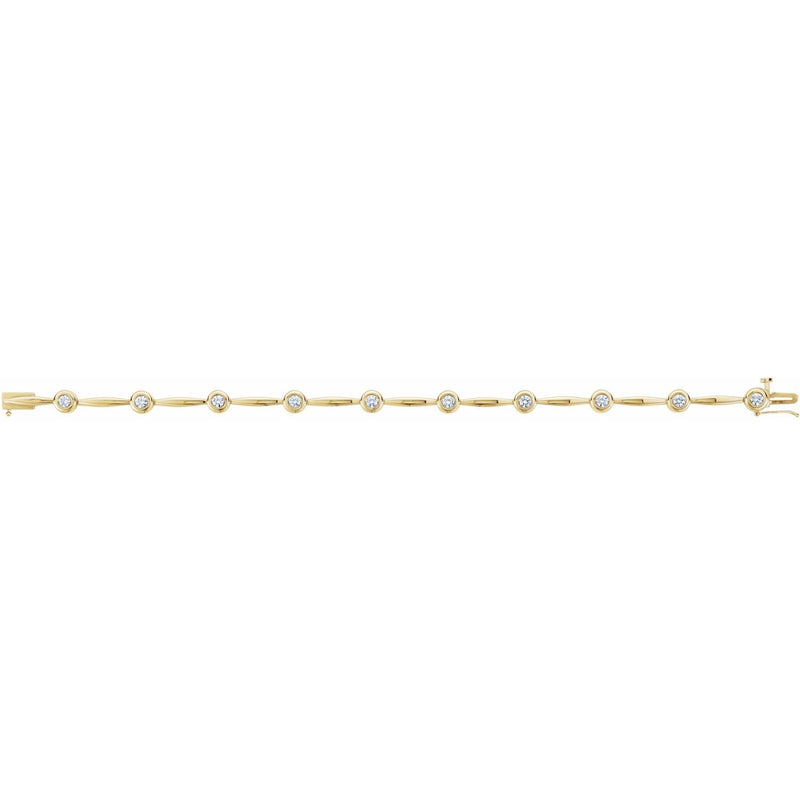 7" Lab Grown Diamond Accented Line Bracelet in 14K White Gold (1 ...