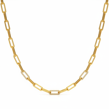 1 3/8 ctw 17 Inch Dia Paper Clip Necklace — Yellow Gold