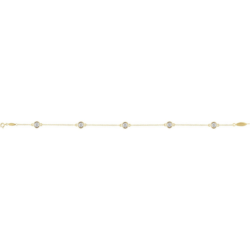 7" Lab Grown Diamond Bezel Station Bracelet in 14K White Gold (1/... - view 2
