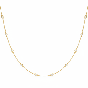 1 1/2 ctw 18 10 Station Dia Necklace — Yellow Gold