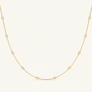 2 ctw 18 10 Station Dia Necklace — Yellow Gold