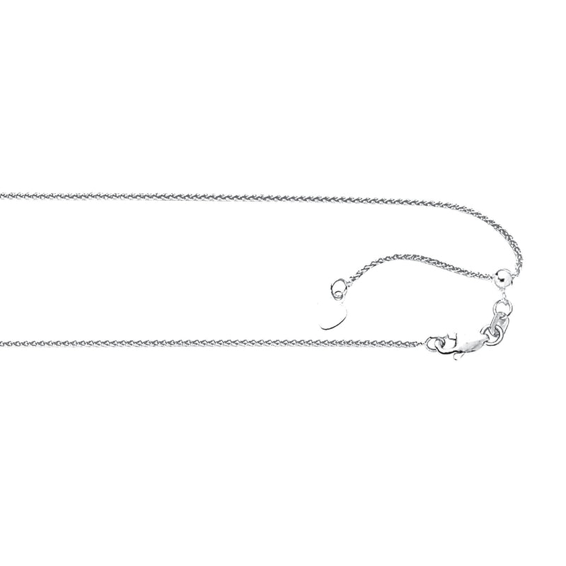 10K Gold 1.0mm Adjustable Wheat Chain 