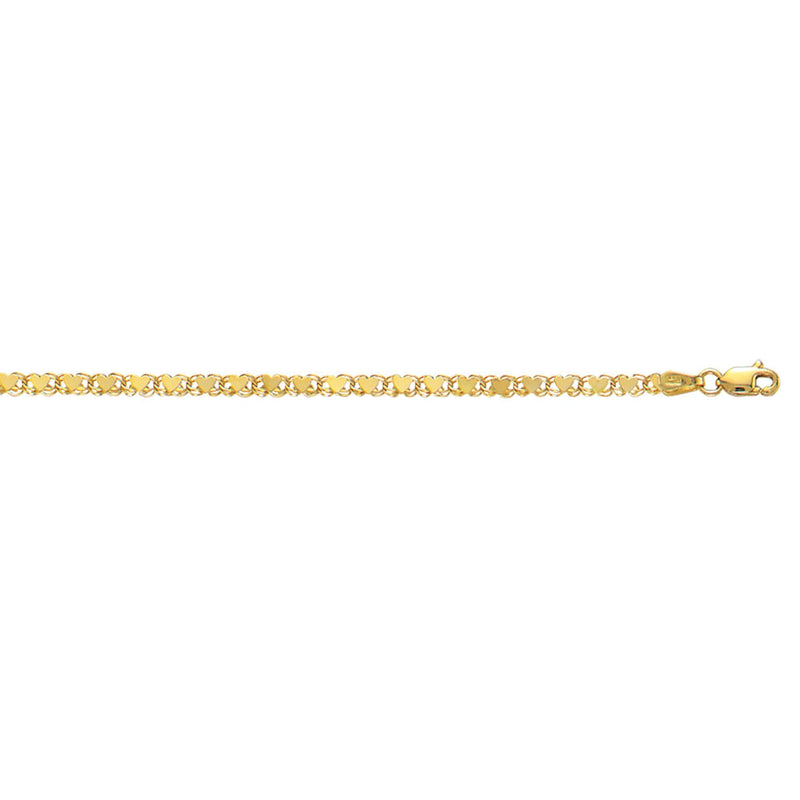10K Gold 3mm Heart Chain 
