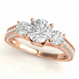 2 1/3 ctw Round Three Stone Engagement Ring (50509-E) — Rose Gold