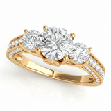 2 1/3 ctw Round Three Stone Engagement Ring (50509-E) — Yellow Gold