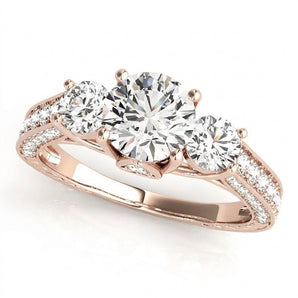 2 1/3 ctw Round Three Stone Engagement Ring (50509-E) — Rose Gold