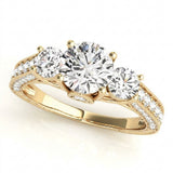 2 1/3 ctw Round Three Stone Engagement Ring (50509-E) — Yellow Gold