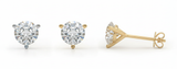 (2 Cttw) 1ct 3 Prong Wire Stud Earring — Yellow Gold