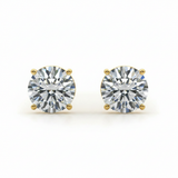 (2 Cttw) 1ct 4 Prong Wire Stud Earring — Yellow Gold